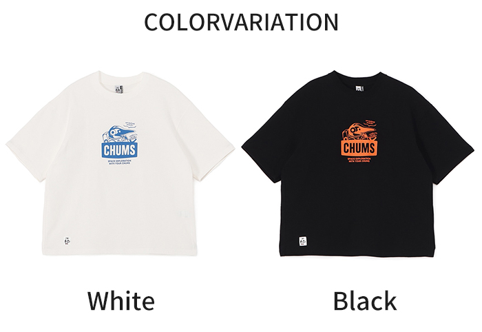 CHUMS チャムス トップス Tシャツ 半袖Tシャツ スペースブービーTシャツ レディース オーバーサイズ USAコットン100％ CH11-2545 CHUMS チャムス Tシャツ 半袖トップス オーバーサイズ ブービー