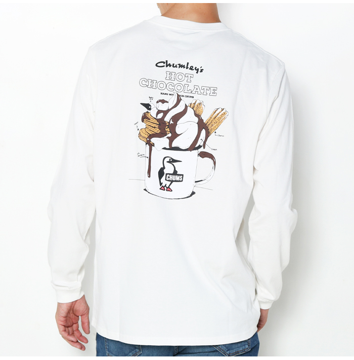 CHUMS（チャムス） プリント Tシャツ 長袖 メンズ ホットチョコレート