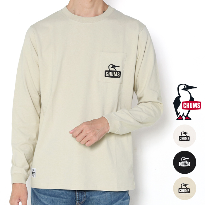 CHUMS（チャムス） Tシャツ 長袖 メンズ ブービーフェイス ポケット