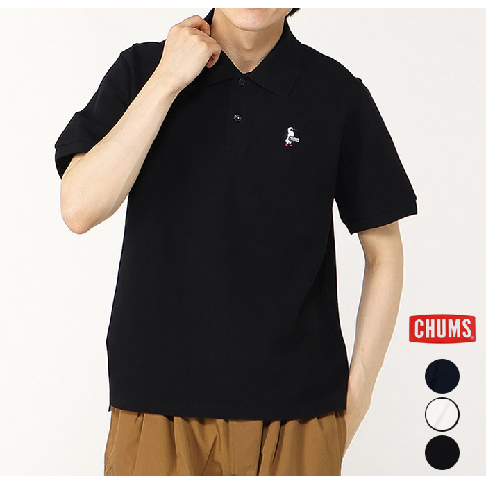 CHUMS チャムス ブービー ポロシャツ CH02-1190 メンズ 半袖 半袖ポロ ブラック ホ...