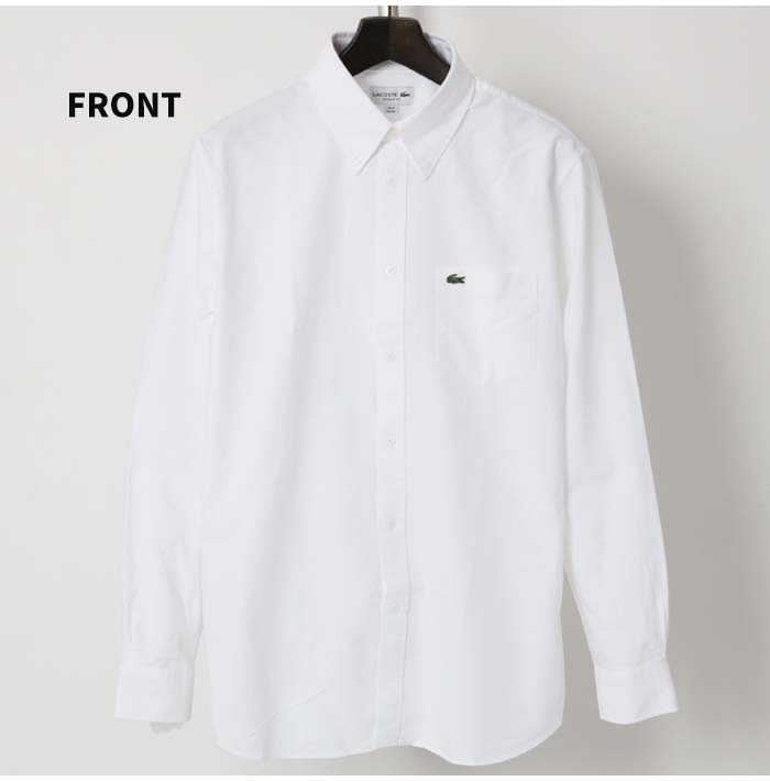 LACOSTE ラコステ オックスフォードボタンダウンシャツ CH8436L オックスフォードシャツ シャツ 白シャツ カジュアルシャツ メンズ