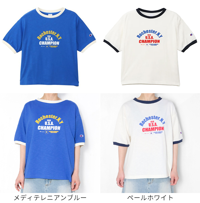チャンピオン Champion レディース 半袖Tシャツ SHORT SLEEVE T-SHIRT_ CW-B316 （ペールホワイト） チャンピオン Champion レディース 半袖Tシャツ SHORT SLEEVE T
