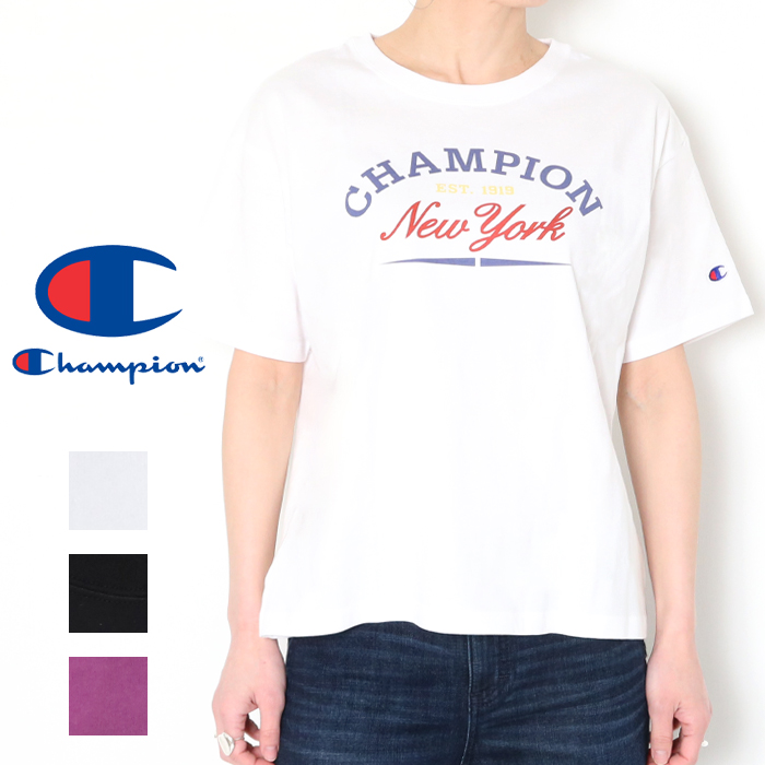 チャンピオン Champion レディース 半袖Tシャツ SHORT SLEEVE T-SHIRT_ CW-B316 （ペールホワイト） Champion チャンピオン ウィメンズ レディース ショートスリーブ