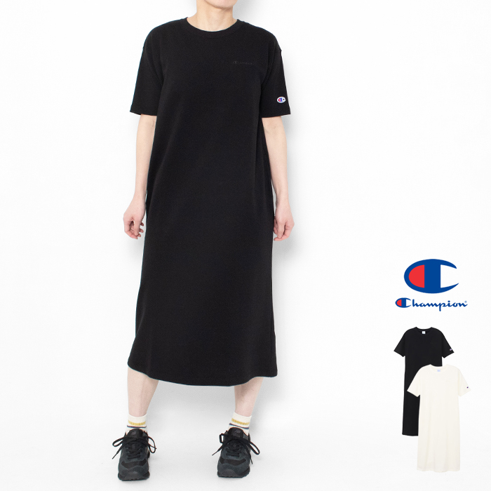 Champion チャンピオン ワンピース 服 半袖 レディース スウェット CW-D010 春夏 リラックス ルームウェア 普段使い 部屋着 膝下丈 上品 裏毛 爆買 jxt-style - 通販 - Yahoo ショッピング