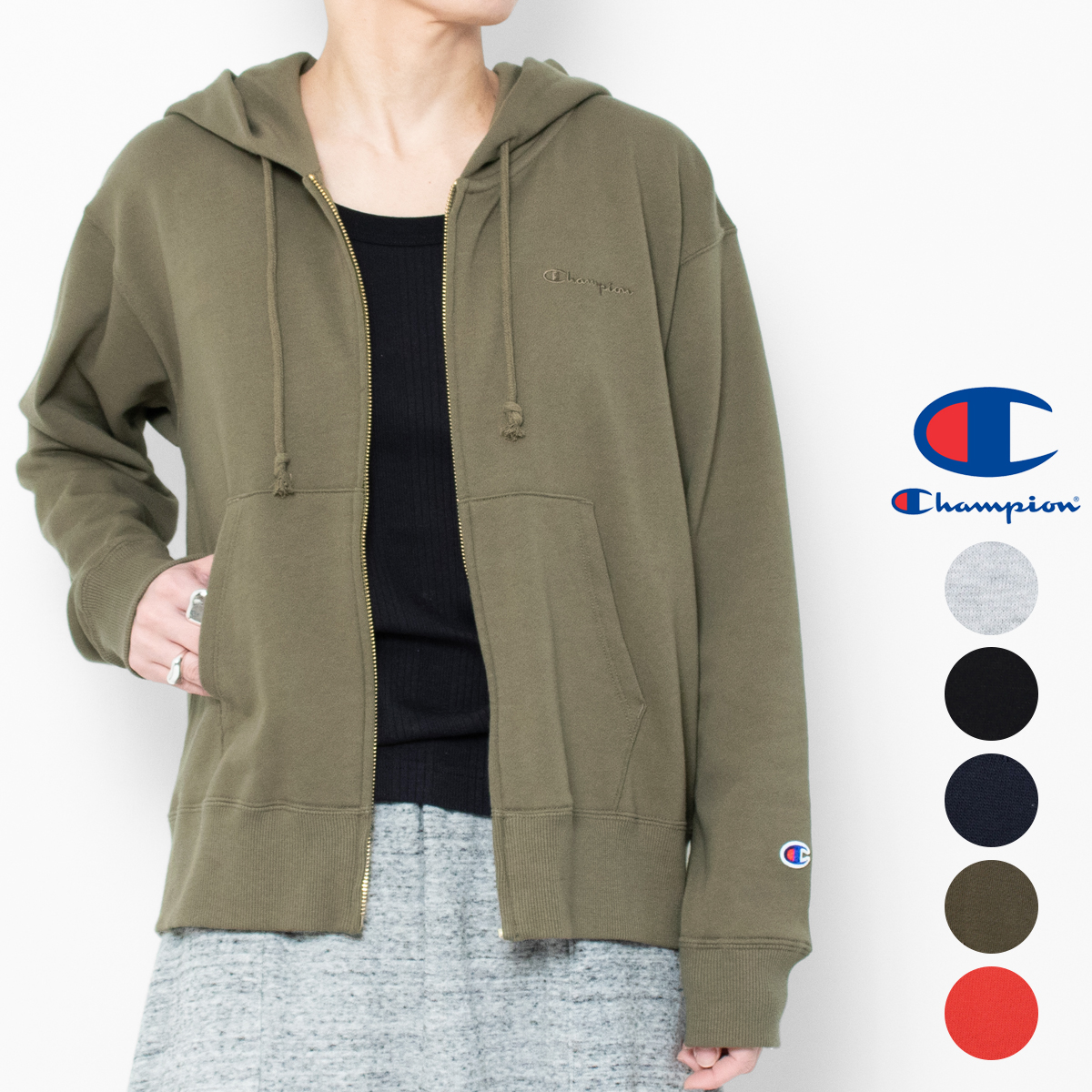 Champion（チャンピオン） ジップパーカー レディース パーカー ジップ 