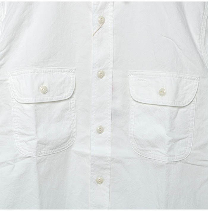 FOB FACTORY エフオービーファクトリー OX Work Shirt オックス ワーク シャツ F3496 白シャツ 襟シャツ ホワイト 綿 コットン 日本製 長袖 ゆったり｜jxt-style｜09