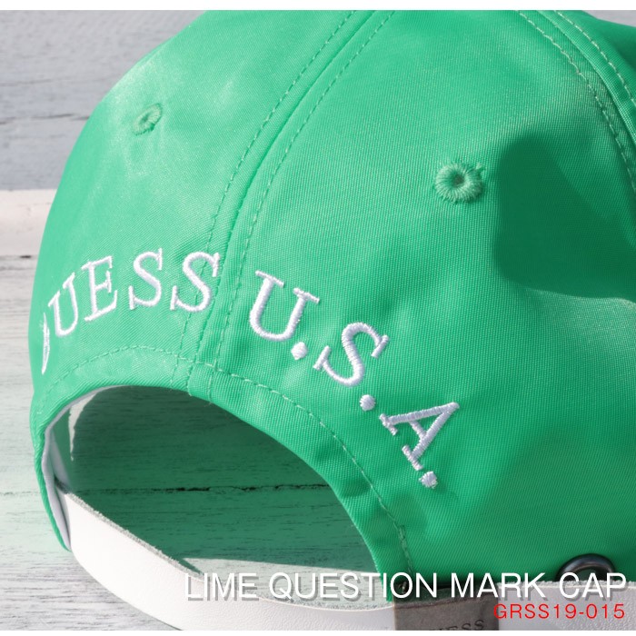 GUESS GREEN LABEL LIME QUESTION MARK LOGO CAP ゲス グリーン