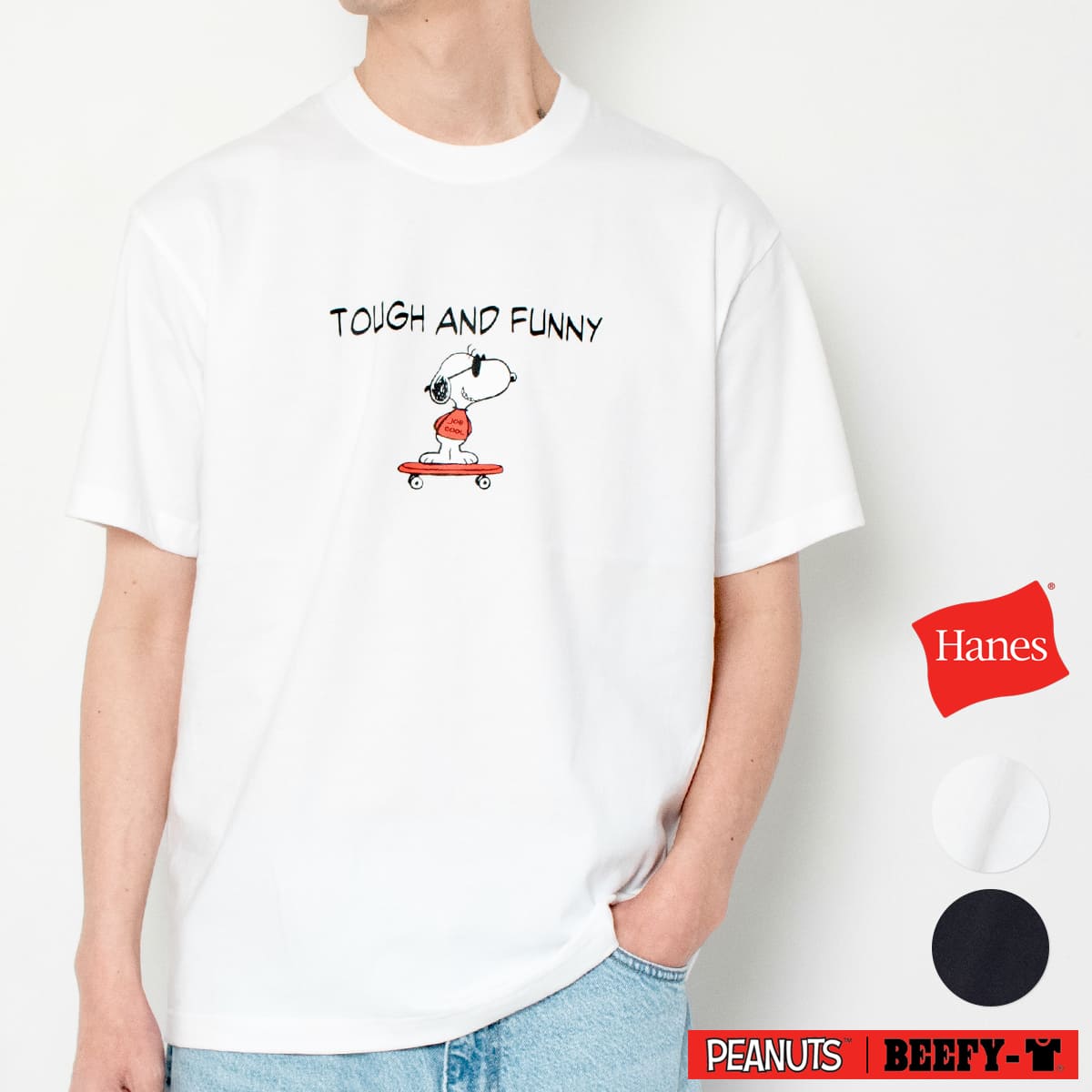 BEEFY-T ヘインズ スヌーピー コラボ Tシャツ Hanes 白 黒 26SS 