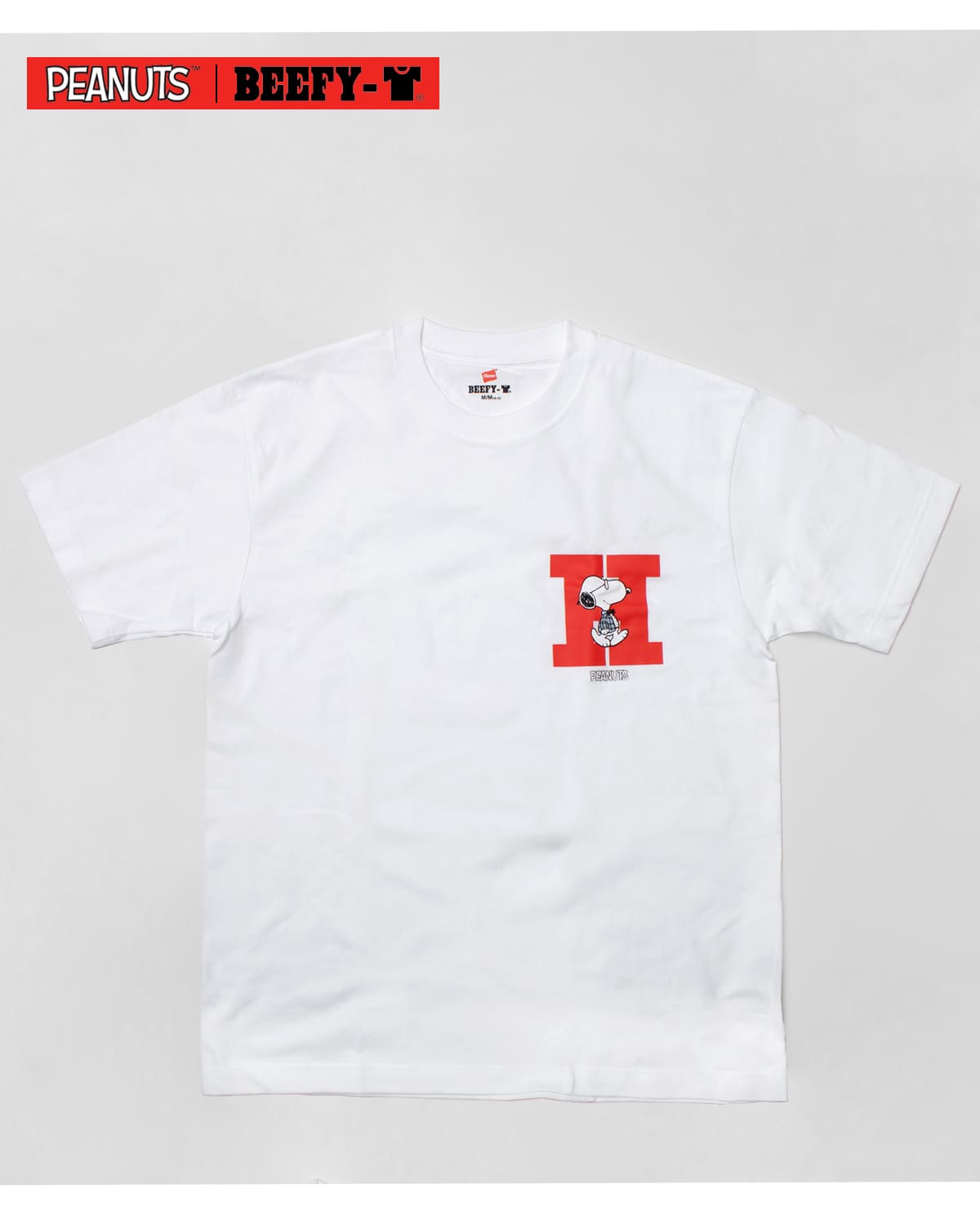 BEEFY-T ヘインズ スヌーピー コラボ Tシャツ Hロゴ Hanes 白 黒 26SS 