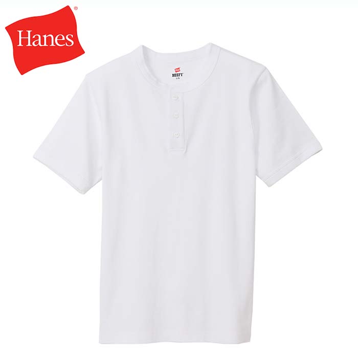 Hanes ヘインズ BEEFY リブヘンリーネックTシャツ HM1-T103 ヘンリーネック Tシャツ tシャツ 半袖 無地 メンズ ブランド｜jxt-style｜02