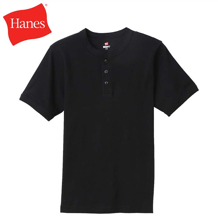 Hanes ヘインズ BEEFY リブヘンリーネックTシャツ HM1-T103 ヘンリーネック Tシ...