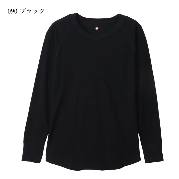 Hanes ヘインズ レディース ワッフル クルーネック ロング