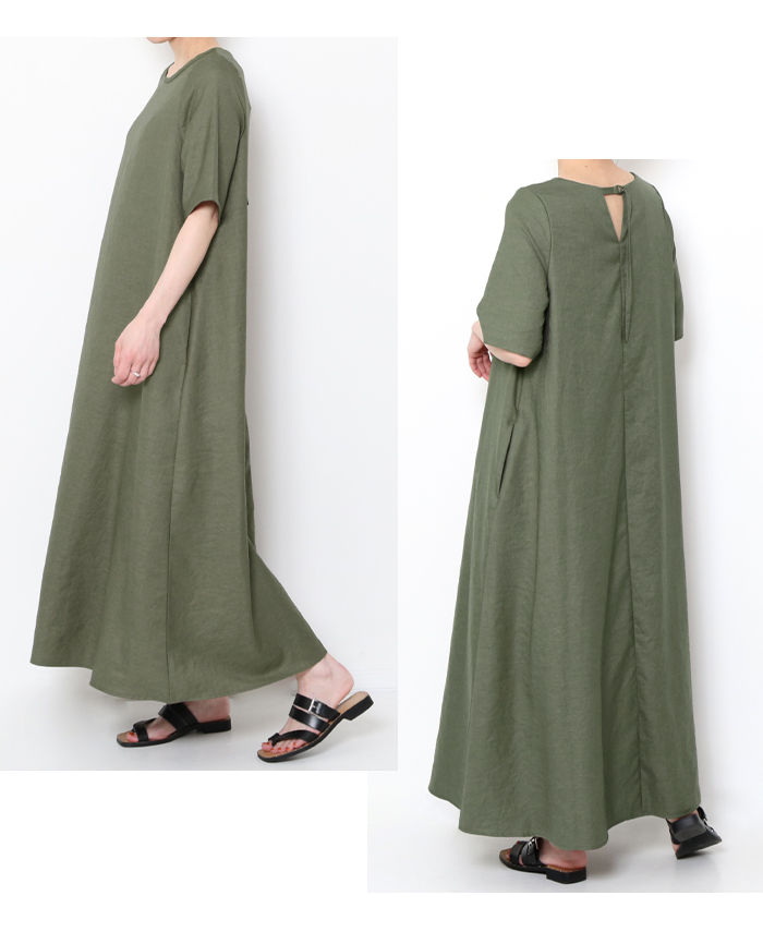 ma couleur マ クルール 半袖 マキシ丈 ワンピース J-4596 きれいめ A 