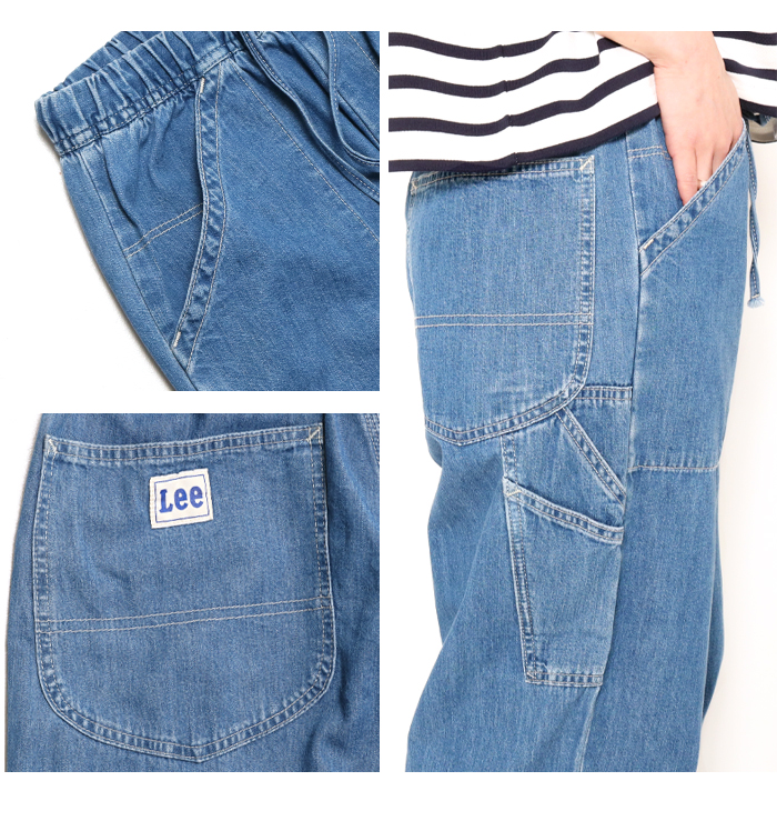 Lee リラックスイージーワイドペインターデニムパンツ　ブルー カート割対象】【軽くて涼しいワイド】リラックス イージー