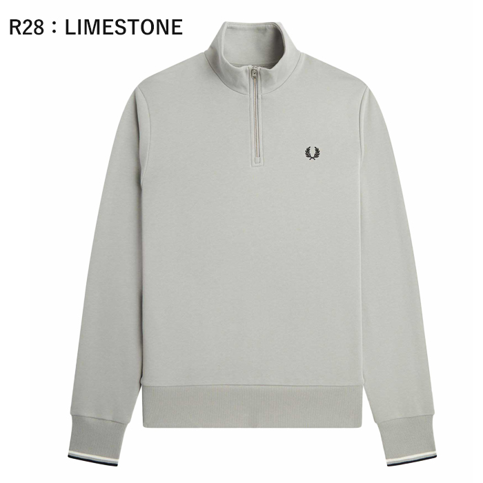 FREDPERRY フレッドペリー ハーフジップ スウェットシャツ M3574 トレーナー ブラック グレー スエット 長袖 メンズ スポーティ