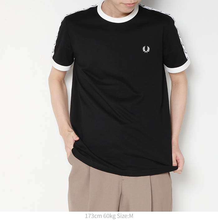 FREDPERRY フレッドペリー Taped Ringer T-Shirt テープドリンガーTシャツ M4620 シャツ 涼しい サラサラ オシャレ インナー カットソー 半袖 テニスウェア｜jxt-style｜08
