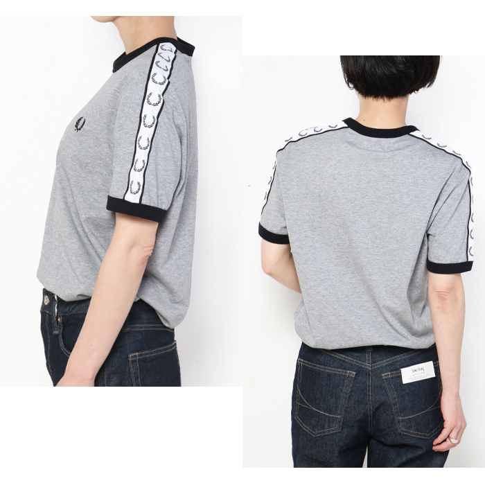 美品です‼️フレットペリーTシャツ FRED PERRY フレッドペリー リンガーTシャツ レディース M4620