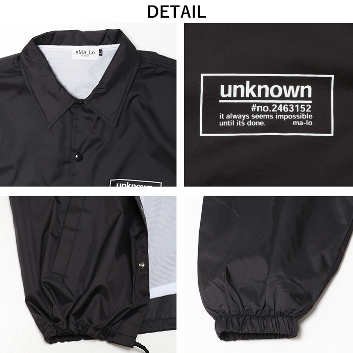 MA_Lo マーロ ユニセックス コーチジャケット MA19990 ナイロン
