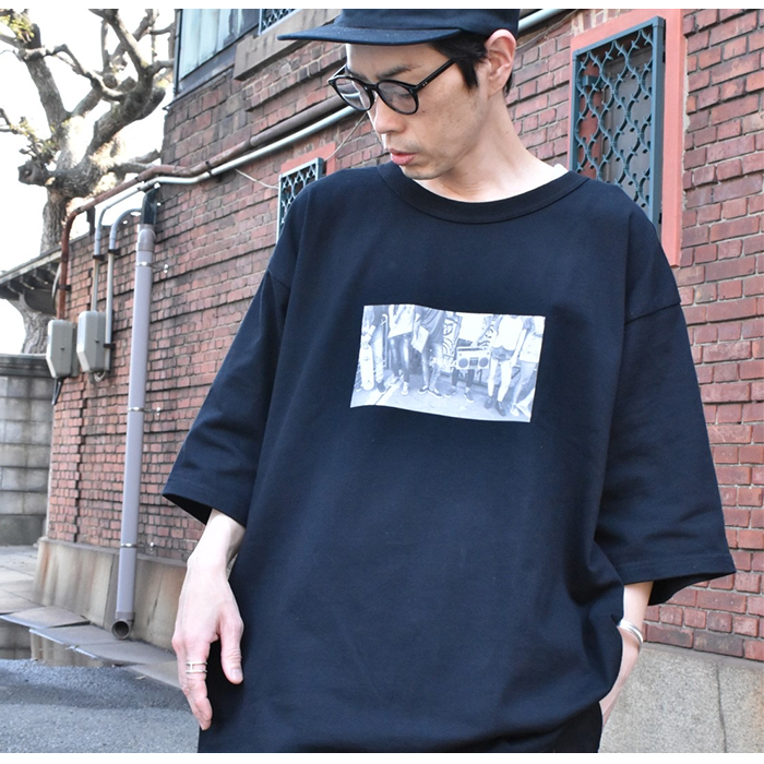メンズ Tシャツ メタル レイヤード風 ビッグシルエット a1348 MA_Lo マーロ ユニセックス フォトプリント5分袖 オーバーT
