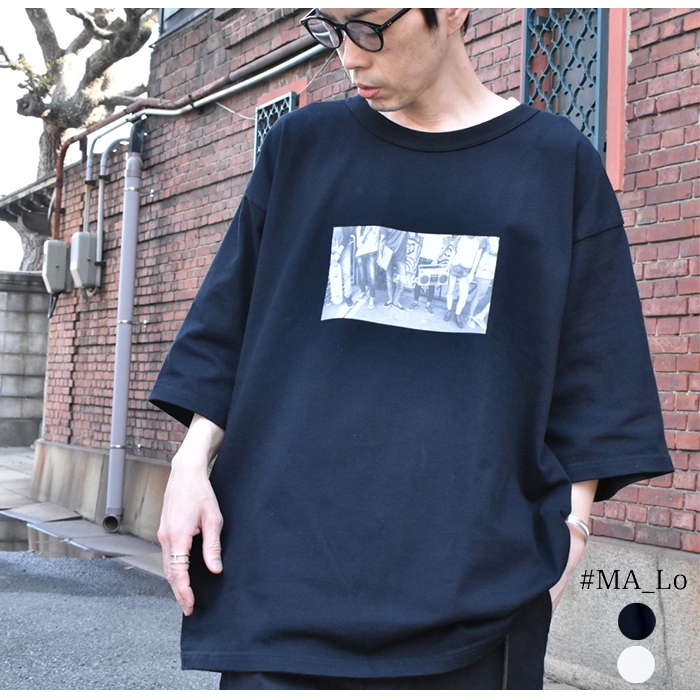 MA_Lo マーロ ユニセックス フォトプリント5分袖 オーバーT
