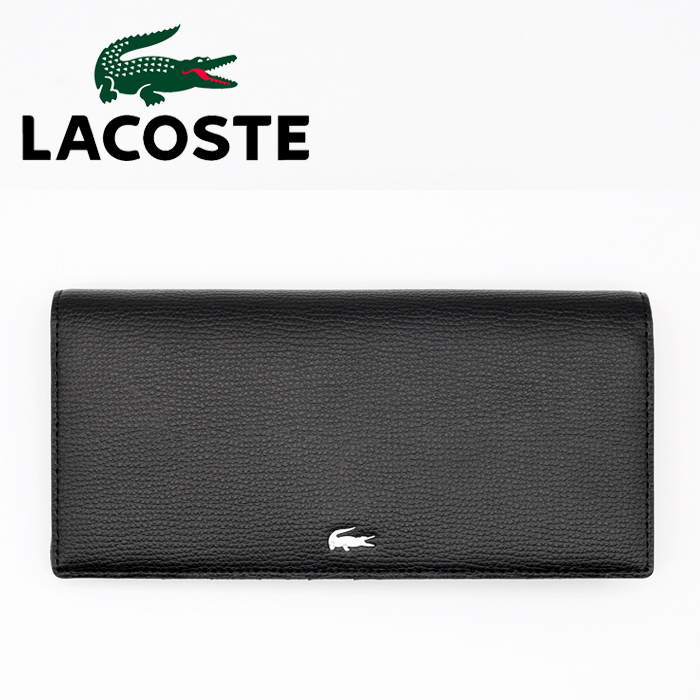 LACOSTE ブラック 長財布 LACOSTE（ラコステ） 長財布 メンズ 本革 牛革 レザー 黒 LACOSTE