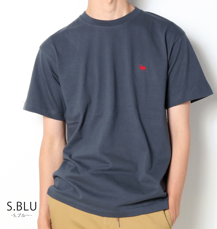 s&nd メンズ ワンポイント 半袖Tシャツ 刺繍 日本製 綿100％ Sd