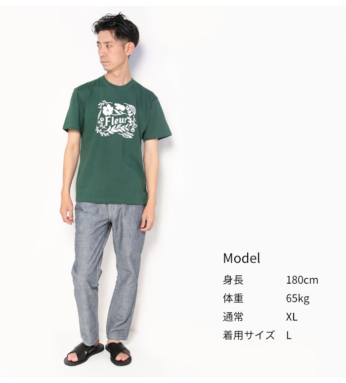 s&nd セカンド 半袖tシャツ Fleurプリント 半袖Tシャツ シャツ メンズ