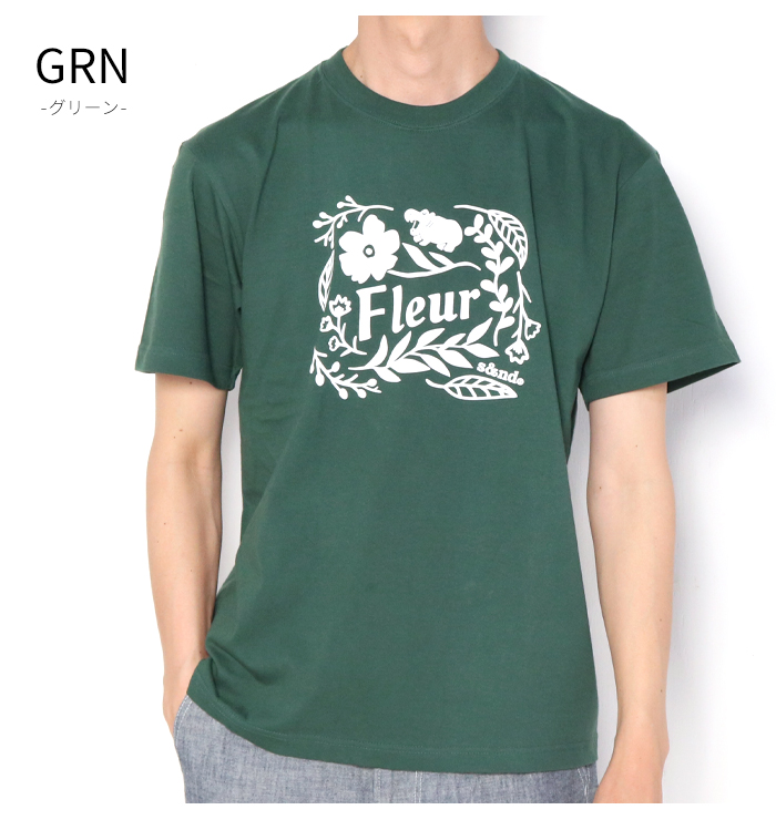 s&nd セカンド 半袖tシャツ Fleurプリント 半袖Tシャツ シャツ メンズ
