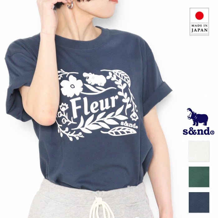 s&nd セカンド 半袖tシャツ Fleurプリント 半袖Tシャツ シャツ メンズ