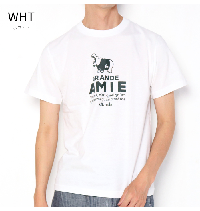 s&nd セカンド 半袖tシャツ AMIE プリント ロゴ Tシャツ メンズ
