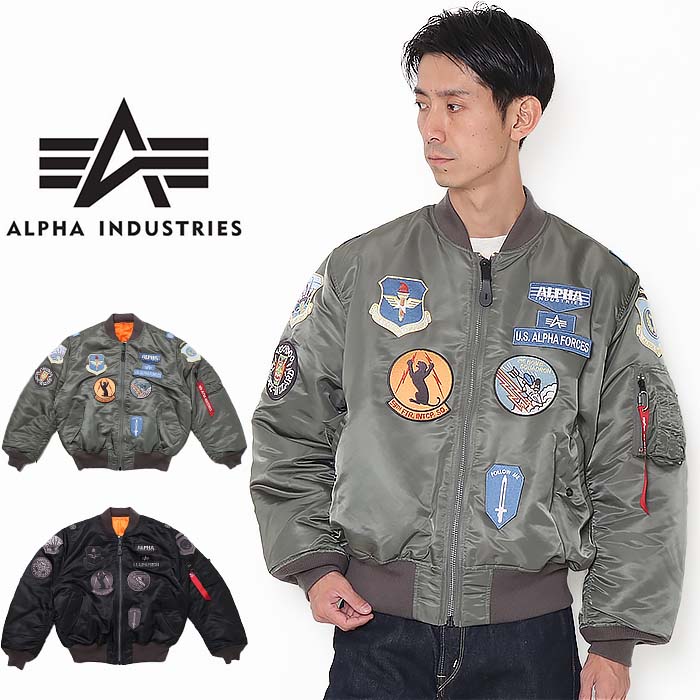 ALPHA アルファ フルパッチ MA-1 TA0489 ミリタリー ジャケット アウター ブルゾン フライトジャケット紳士 男性 ブラック グレー｜jxt-style｜03