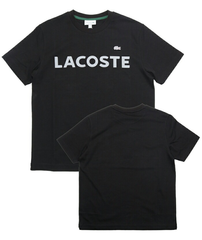 メンズ　LACOSTE　ラコステ　ヘビーウェイトブランドネームロゴTシャツ　半袖　クルーネック　プリントTシャツ TH2299-99 LACOSTE tシャツ ヘビーウェイトブランドネーム ラバープリント