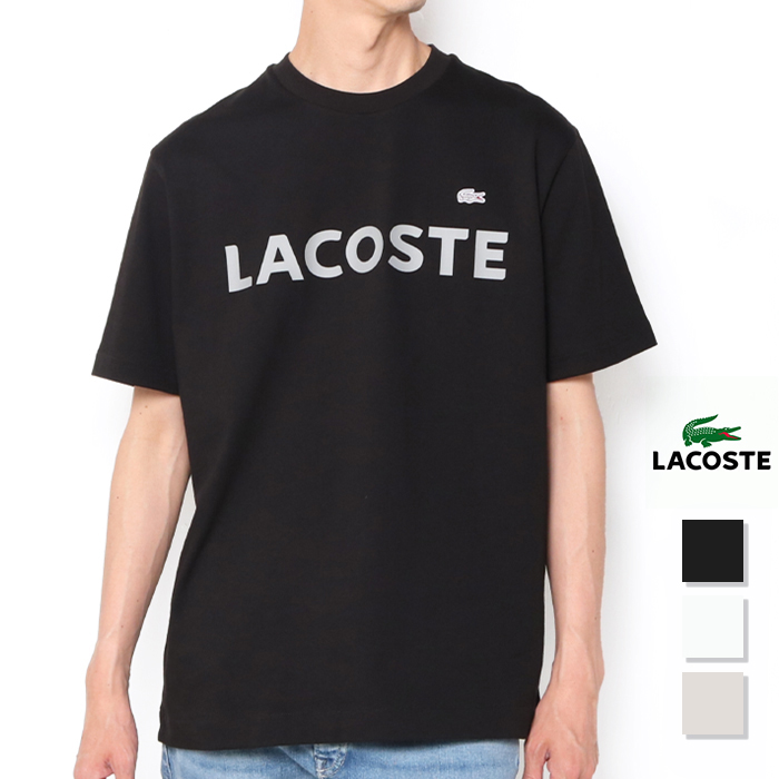 ☆LACOSTE ラコステ☆ ブランドネーム ロゴ 半袖Tシャツ LACOSTE tシャツ ヘビーウェイトブランドネーム ラバープリント