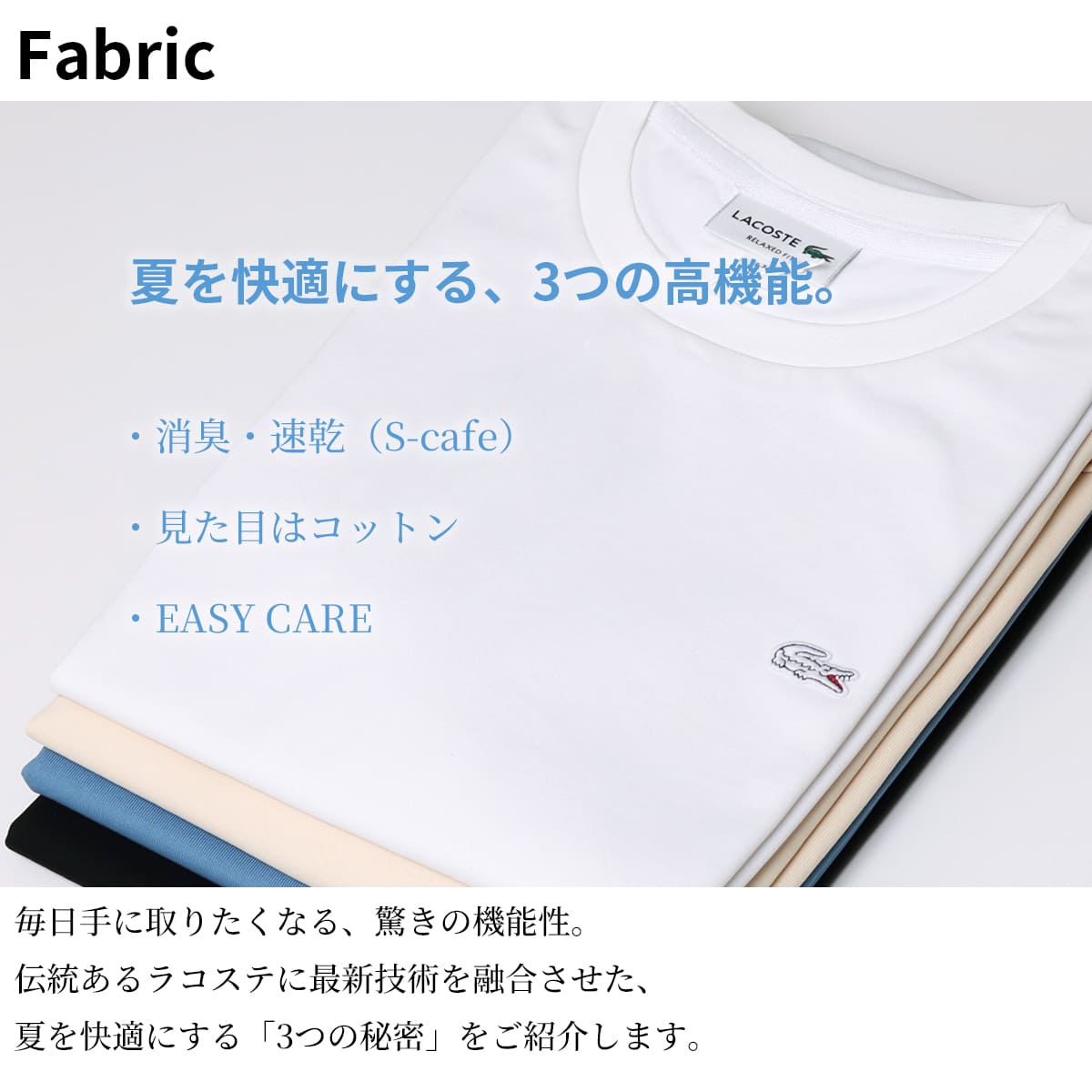 LACOSTE（ラコステ） Tシャツ 半袖 メンズ ワンポイント ロゴ刺繍