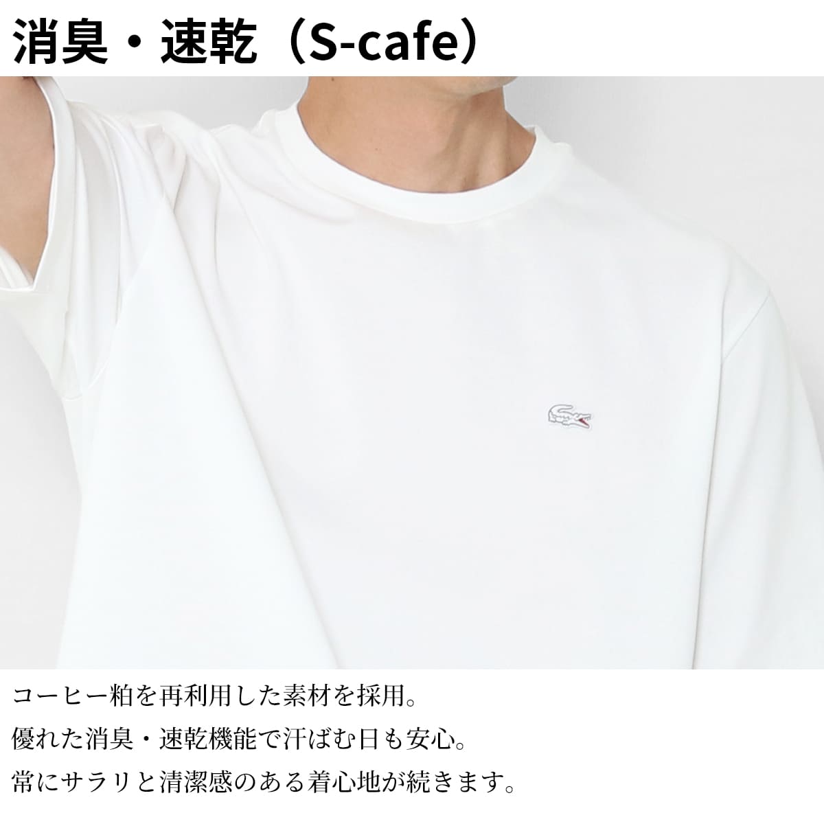 LACOSTE（ラコステ） Tシャツ 半袖 メンズ ワンポイント ロゴ刺繍