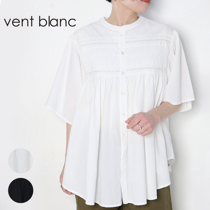 ヴァンブラン レディース ブラウス 五分袖 はおり 綿100％ vent blanc