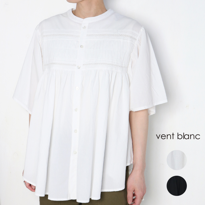 ヴァンブラン レディース ブラウス 五分袖 はおり 綿100％ vent blanc