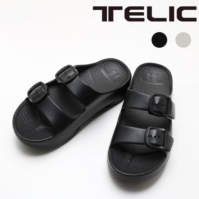 TELIC W-BUCKLE BLACK テリック ダブルバックル ブラック サンダルプール 海 室内履き ビーチサンダル 歩行をサポート アウトドア｜jxt-style｜02