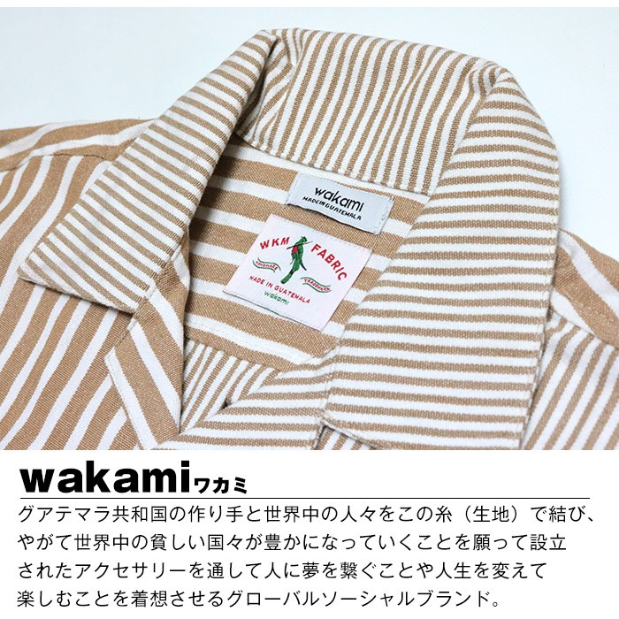 wakami（ワカミ） オープンカラー メンズ 長袖シャツ カジュアルシャツ
