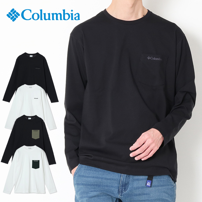 Columbia コロンビア ヤングストリートロングスリーブクルー XE8889 長袖 Tシャツ メンズ ロンT アウトドア 春 秋 ブラック 白｜jxt-style