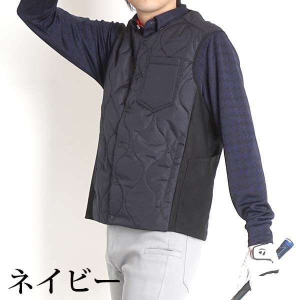 ゴルフウェア メンズ ベスト 冬 秋 コーディネート 秋冬 中渡ベスト インナーダウン 裏アルミ付き 防寒着 アウター おしゃれ 薄手 スリム 細身 5476 M2international 通販 Yahoo ショッピング