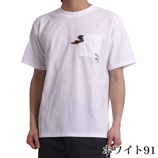 接触冷感 tシャツ メンズ 半袖 ブランド コンバース CONVERS おしゃれ M L LL 夏 インナー ドライ 速乾 オールスター 柄 刺繍 ポケット付き | CONVERSE | 04