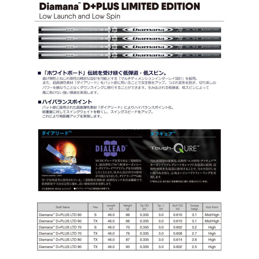 三菱ケミカル Diamana D+ PLUS LIMITED EDITION カーボンシャフト USA直輸入品｜jypers｜02