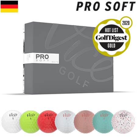 Vice GOLF PRO SOFT ヴァイスゴルフ プロ ソフト 3ピース ウレタンカバー ゴルフボール 1ダース 12球入 USA直輸入品