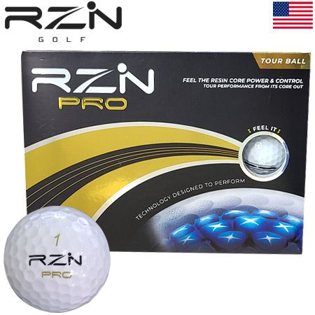 RZN PRO 4ピース ウレタンカバー ゴルフボール 1ダース（全12球） USA直輸入品 レジンゴルフ