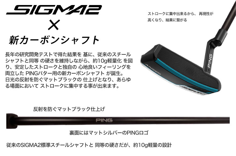 ロフト ピン SIGMA2 パター HALF PIPE(ハーフパイプ) 左用 ステルス仕上げ カーボンシャフト装着 34インチ PP60グリップ(ブラック/ブルー)  日本正規品 JYPERS(ジーパーズ) - 通販 - PayPayモール ブラック - shineray.com.br