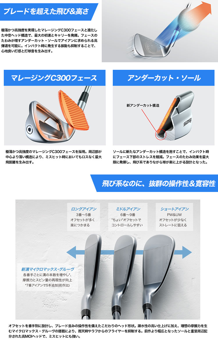 PING ピン i525 アイアンセット 6本組(I6-PW,UW) メンズ MODUS3 PING ピン i525 アイアンセット 6本組(I6-PW,UW) メンズ MODUS3
