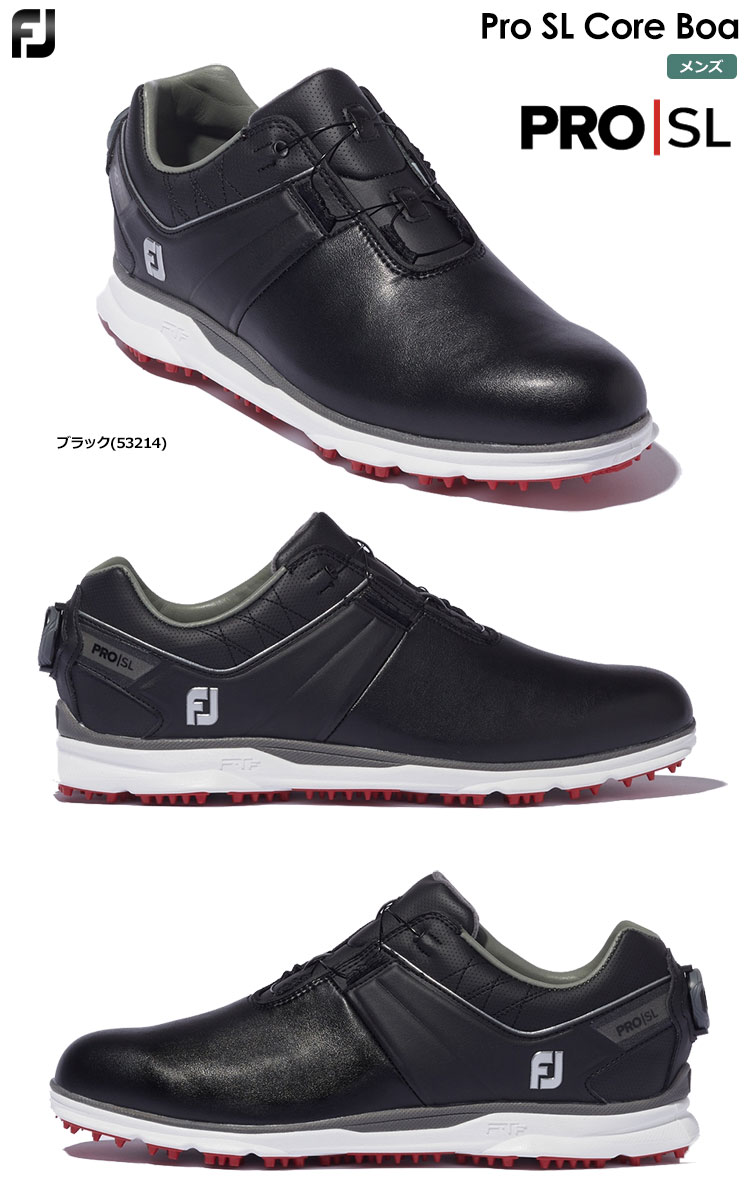 フットジョイ スパイクレスシューズ Pro SL Core Boa プロ/エスエル コア BOA 53214 ブラック ゴルフシューズ FOOTJOY 2022年モデル 日本正規品｜jypers｜02