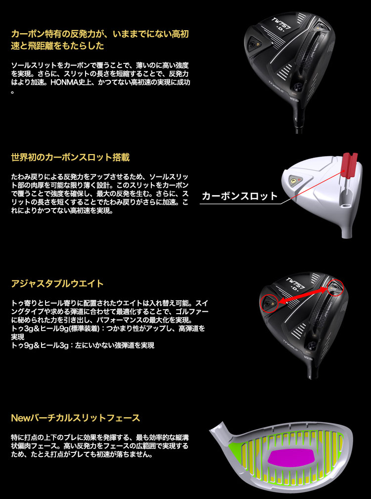 HONMA GOLF（本間ゴルフ） ホンマ TW757 TYPE-D ドライバー メンズ 右