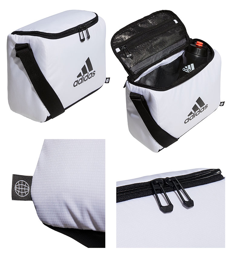 アディダスadidas キャディバック ホワイト フード付き adidas - アディダス ゴルフ キャディバッグ スタンド フード